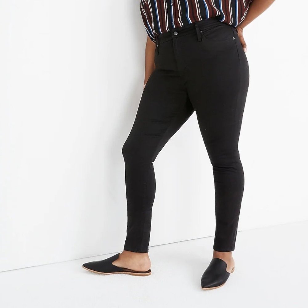 Madewell Womens Petite Curvy 10 High Rise Skinny Jeans Carbondale Black size 36P